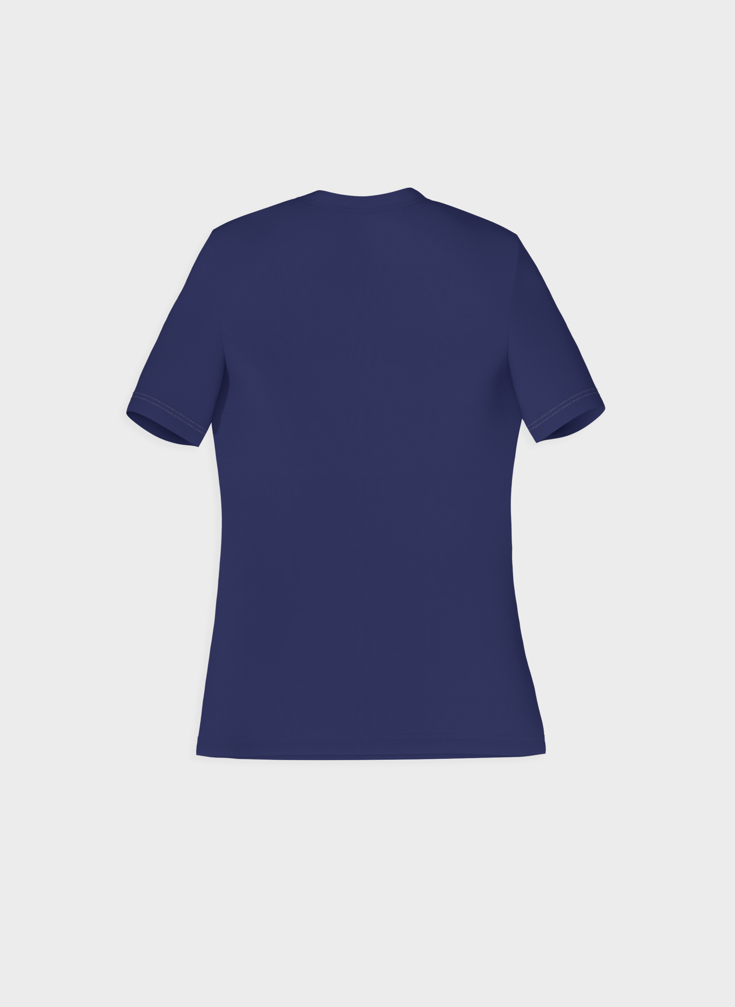 Back view of navy Olivia Short-Sleeve Bamboo Tee UPF 50+ by Ondine, sustainable and elegant UV-protective design.