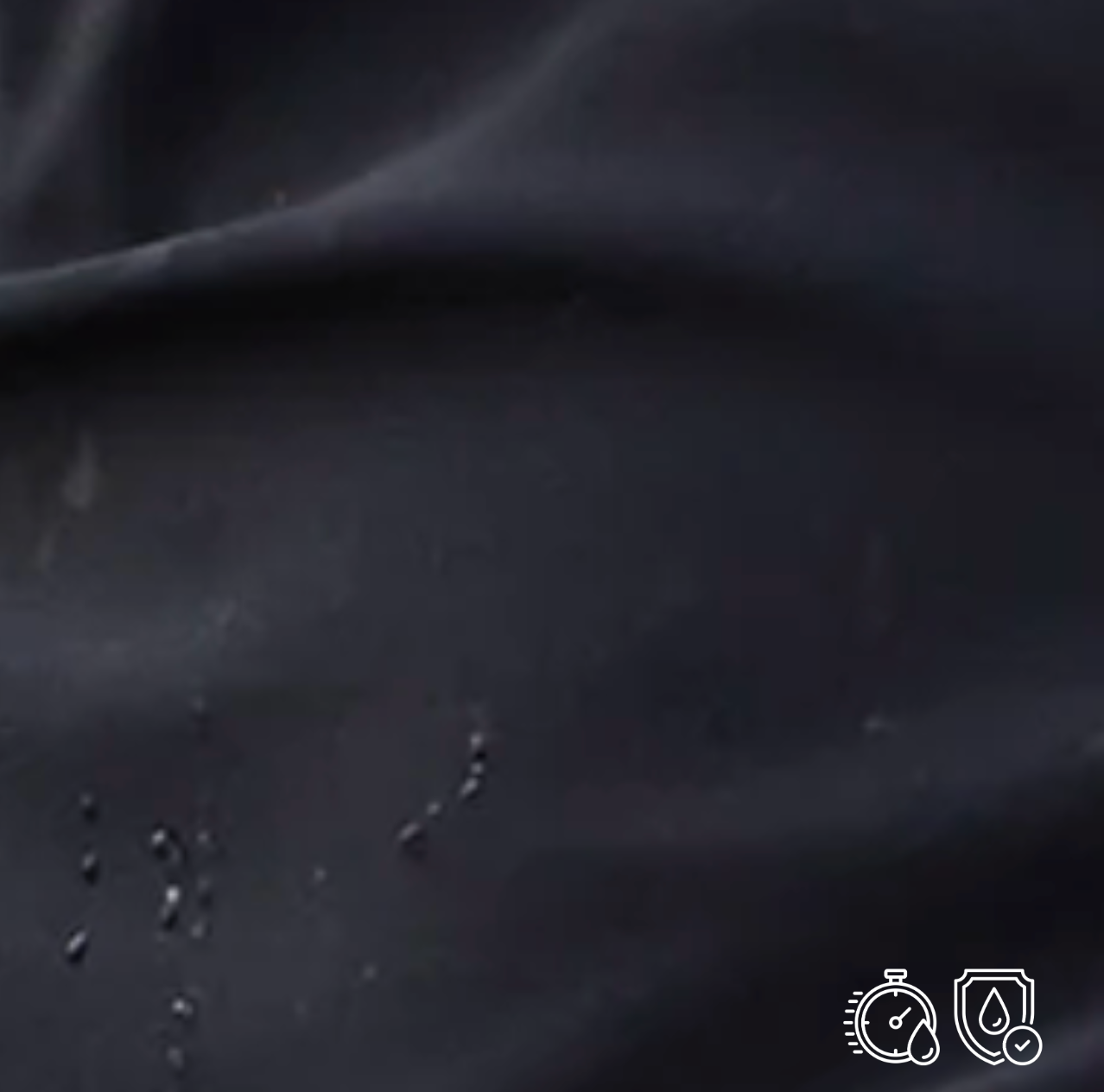 Black swimwear fabric swatch of the Ondine Solmer fabric UPF 50