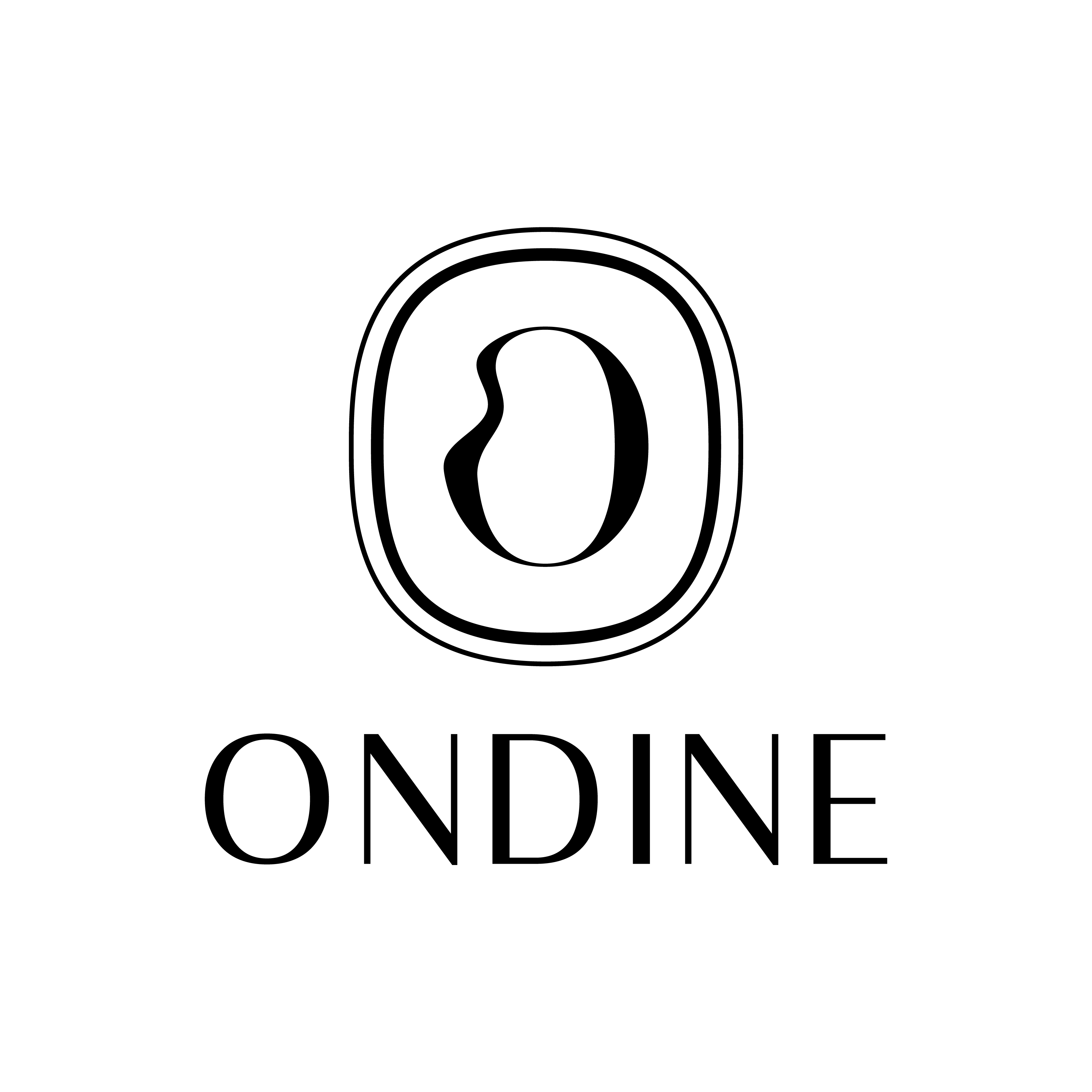 ONDINE logo – elegant minimalist word mark with abstract ‘O’ symbol