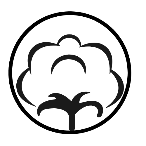 Natural fibers icon featuring a cotton flower outline, representing sustainable and breathable materials.